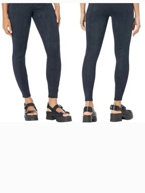 SPANX Blue Skinny Faux-Suede Leggings